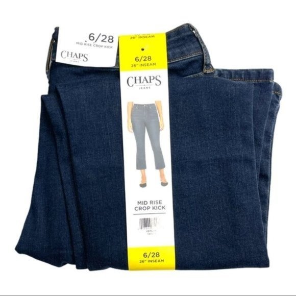 NWT CHAPS Mid Rise Crop Kick Flare Jeans - Picture 4 of 4